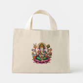 Ganesha, de god van het geluk mini tote bag (Achterkant)