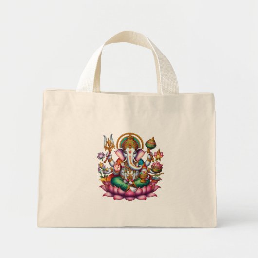 Ganesha, de god van het geluk mini tote bag (Voorkant)