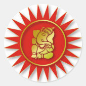 Ganesha Design Ronde Sticker (Voorkant)