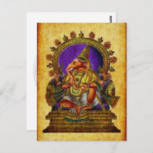Ganesha Deva antiek Briefkaart (Voorkant / Achterkant)