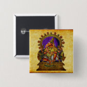 Ganesha Deva antiek Vierkante Button 5,1 Cm (Voorkant /achterkant)