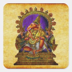 Ganesha Deva antiek Vierkante Sticker