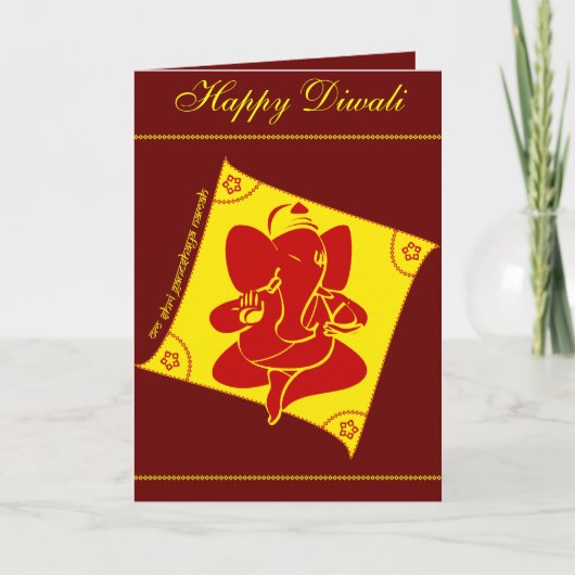 Ganesha Diwali Groeten Kaart (Voorkant)