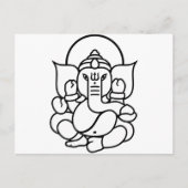 Ganesha Elephant No. 3 (zwart wit) Briefkaart (Voorkant)