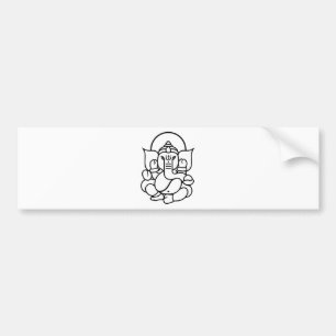Ganesha Elephant No. 3 (zwart wit) Bumpersticker
