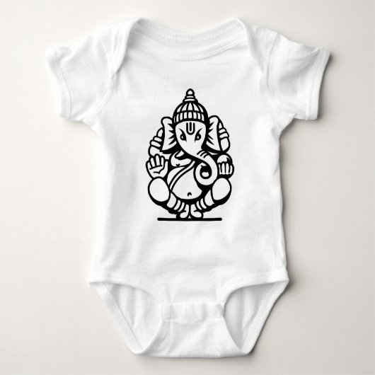 Ganesha Elephant No. 4 (zwart) Romper (Voorkant)