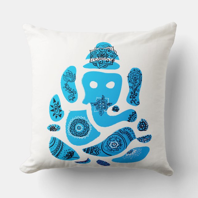 Ganesha Elepnat God Throw Cushion 51 x 51 cm Kussen (Voorkant)