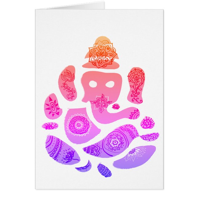 Ganesha Elepnat God Wenskaart (Voorkant)