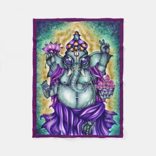 "Ganesha" Fleece Blanket Deken (Voorkant)