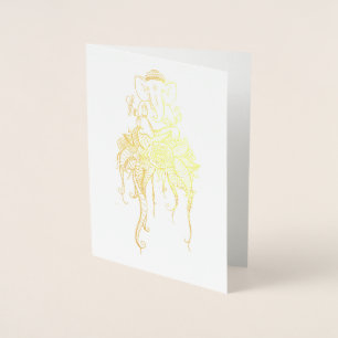 Ganesha folie groet blanco kaart