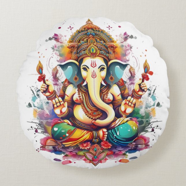 Ganesha, ganesh, ganapati verwijderen van obstakel rond kussen (Voorkant)