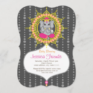 Ganesha girl Baby shower 5 x 7 inch Kaart