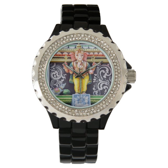 Ganesha God Standbeeld horloges (Voorkant)