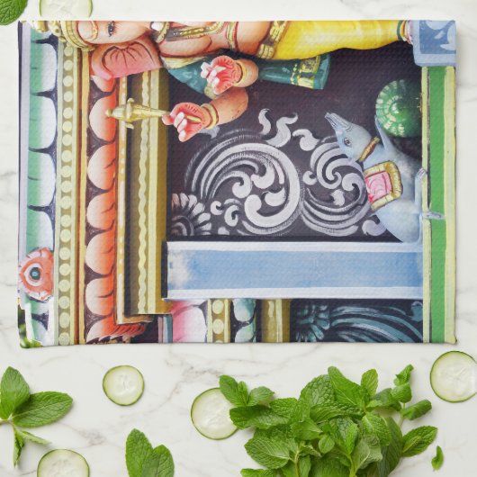 Ganesha God Statue Kitchen Towel Theedoek (Gevouwen)