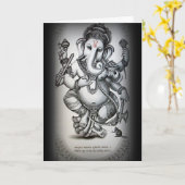 ganesha, groeten kaart (Gele Bloem)