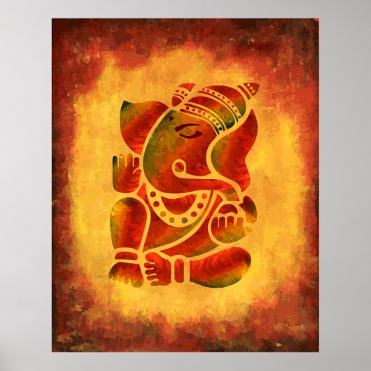 Ganesha - Grunge Painting Poster (Voorkant)