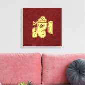 Ganesha Hindoe Godheid Canvas Wand Kunst Afdruk (Insitu (Woonkamer))