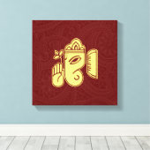 Ganesha Hindoe Godheid Canvas Wand Kunst Afdruk (Insitu (Houten vloer))