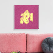 Ganesha Hindoe Godheid Canvas Wand Kunst Afdruk (Insitu (Woonkamer))