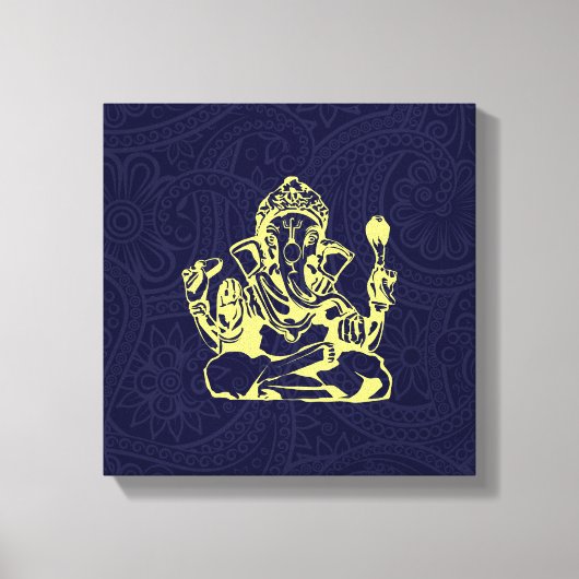 Ganesha Hindoe Godheid Canvas Wandkunst Afdruk (Voorkant)