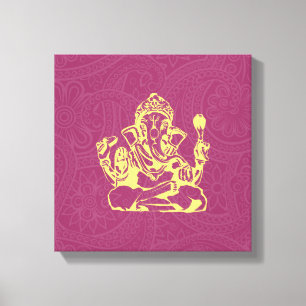 Ganesha Hindoe Godheid Canvas Wandkunst Afdruk