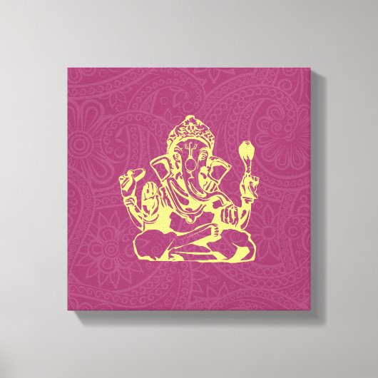 Ganesha Hindoe Godheid Canvas Wandkunst Afdruk (Voorkant)