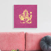 Ganesha Hindoe Godheid Canvas Wandkunst Afdruk (Insitu (Woonkamer))