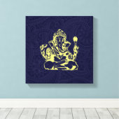Ganesha Hindu Deity Canvas Wall Art (Insitu (Houten vloer))