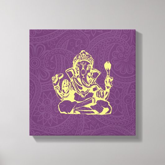 Ganesha Hindu Deity Canvas Wall Art (Voorkant)