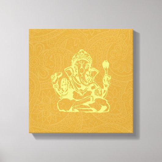 Ganesha Hindu Deity Canvas Wall Art (Voorkant)