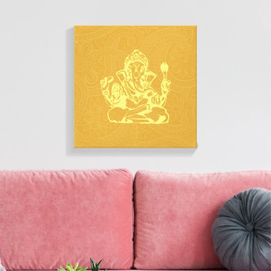 Ganesha Hindu Deity Canvas Wall Art (Insitu (Woonkamer))
