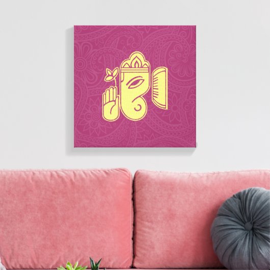 Ganesha Hindu Deity Canvas Wall Art (Insitu (Woonkamer))