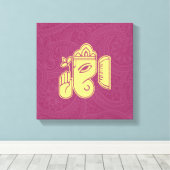 Ganesha Hindu Deity Canvas Wall Art (Insitu (Houten vloer))