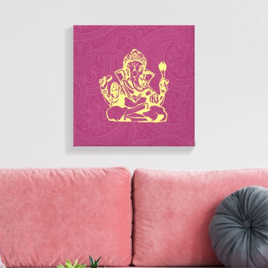 Ganesha Hindu Deity Canvas Wall Art (Insitu (Woonkamer))