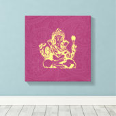 Ganesha Hindu Deity Canvas Wall Art (Insitu (Houten vloer))