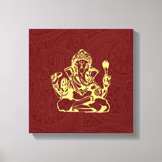 Ganesha Hindu Deity Canvas Wall Art Afdruk (Voorkant)