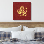 Ganesha Hindu Deity Canvas Wall Art Afdruk (Insitu (Slaapkamer))
