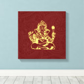 Ganesha Hindu Deity Canvas Wall Art Afdruk (Insitu (Houten vloer))