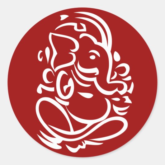 Ganesha - Hindu God Sign Ronde Sticker (Voorkant)