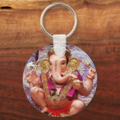 Ganesha Hindu India Asian Elephant Deity Sleutelhanger (Voorkant)