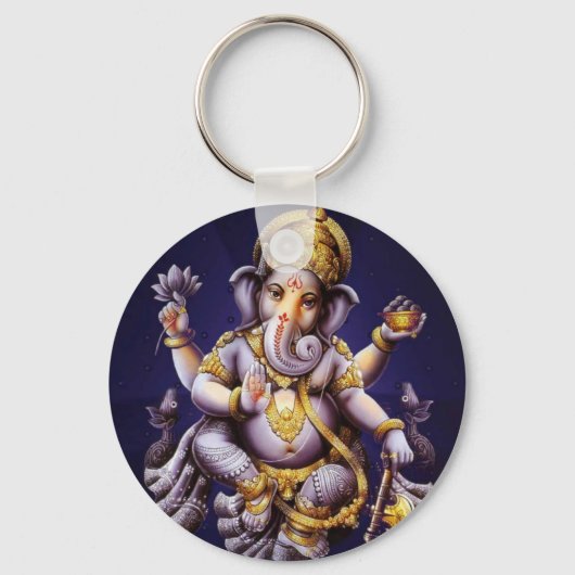 Ganesha Hindu India Asian Elephant Deity Sleutelhanger (Voorkant)