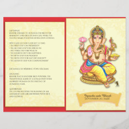 Ganesha Indian Hindu Wedding Programme
