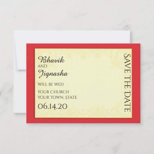 Ganesha Indiase bruiloft Save the Date (Voorkant)