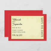 Ganesha Indiase bruiloft Save the Date (Voorkant / Achterkant)