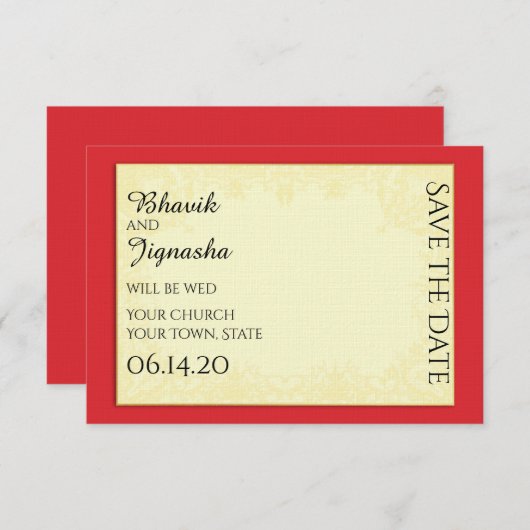 Ganesha Indiase bruiloft Save the Date (Voorkant / Achterkant)