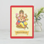 Ganesha Indiase bruiloft uitnodiging (Staand voorkant)