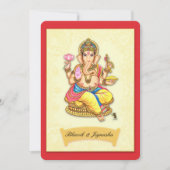 Ganesha Indiase bruiloft uitnodiging (Voorkant)