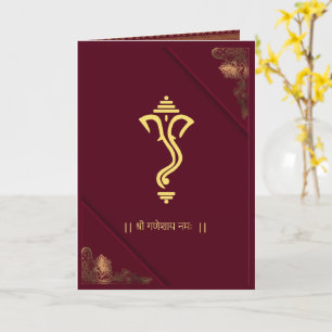 Ganesha Indiase royale gouden trouwkaart uitnodigi Kaart