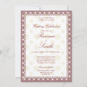 Ganesha kastanjebruin en gouden Indiase bruiloft Kaart (Achterkant)