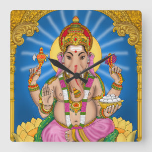 Ganesha-klok Vierkante Klok